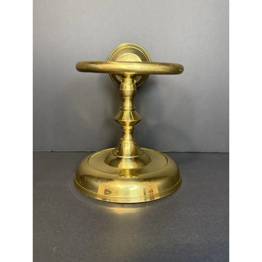 Vintage Brass Wall Sconce With‎ Rowel Holder And Candle Holder. Made In India